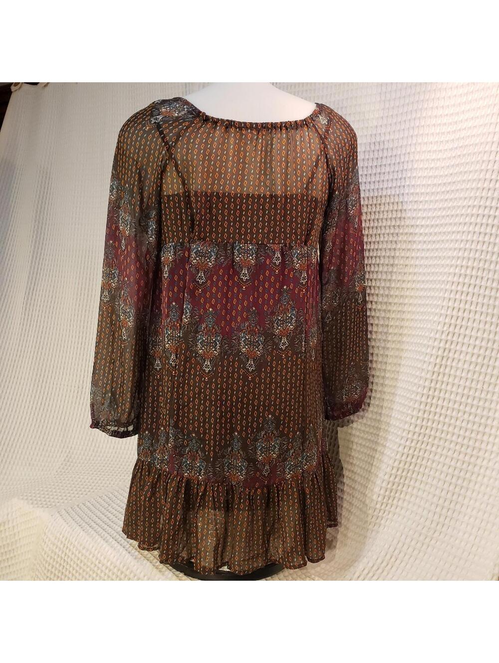 Xhilaration tunic / Brown and multi-colored print. - Picture 4 of 6
